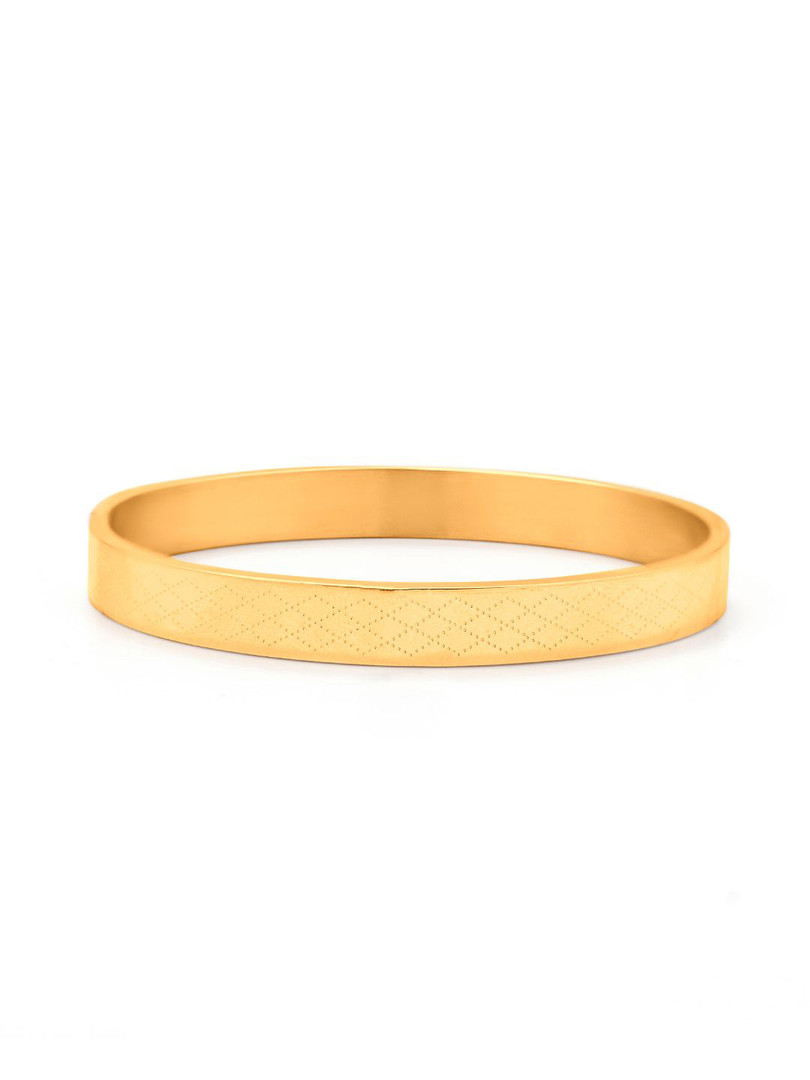 SWASHAA Men Ian Stainless Steel Gold-Plated Kada Bracelet