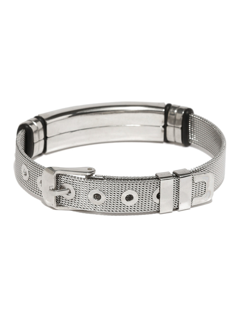 Yellow Chimes Rhodium-Plated & Black Wraparound Bracelet