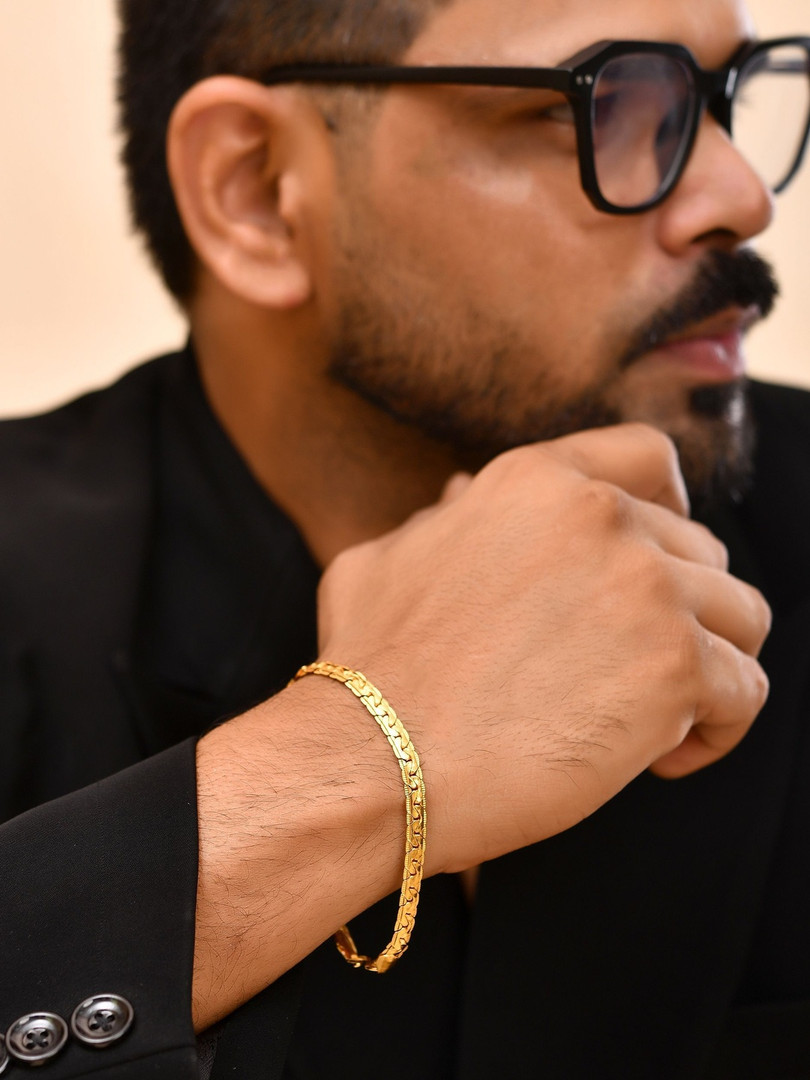 Bracelets Anouk Men Handcrafted Gold-Plated Link Bracelet