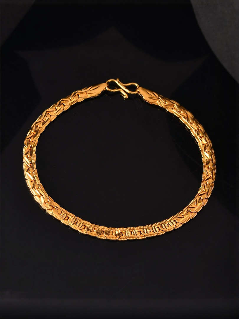 Anouk Men Handcrafted Gold-Plated Link Bracelet