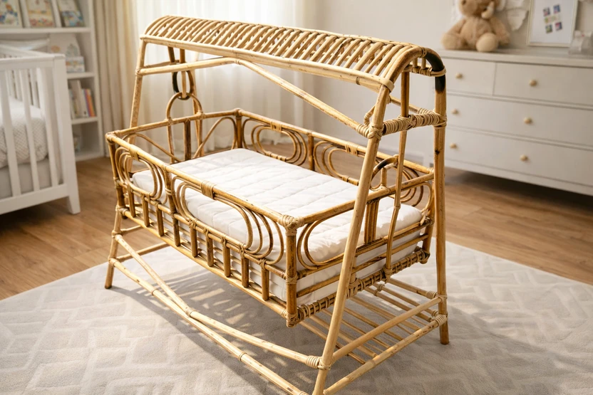 Green furniture Bamboo Single Bed, 111 cm x 76 cm (3.64 ft x 2.49...more