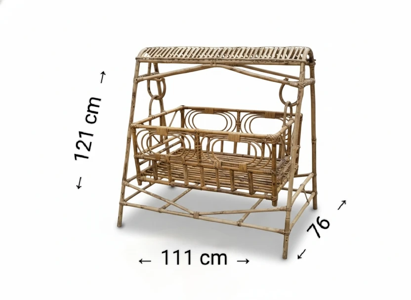 Green furniture Bamboo Single Bed, 111 cm x 76 cm (3.64 ft x 2.49...more