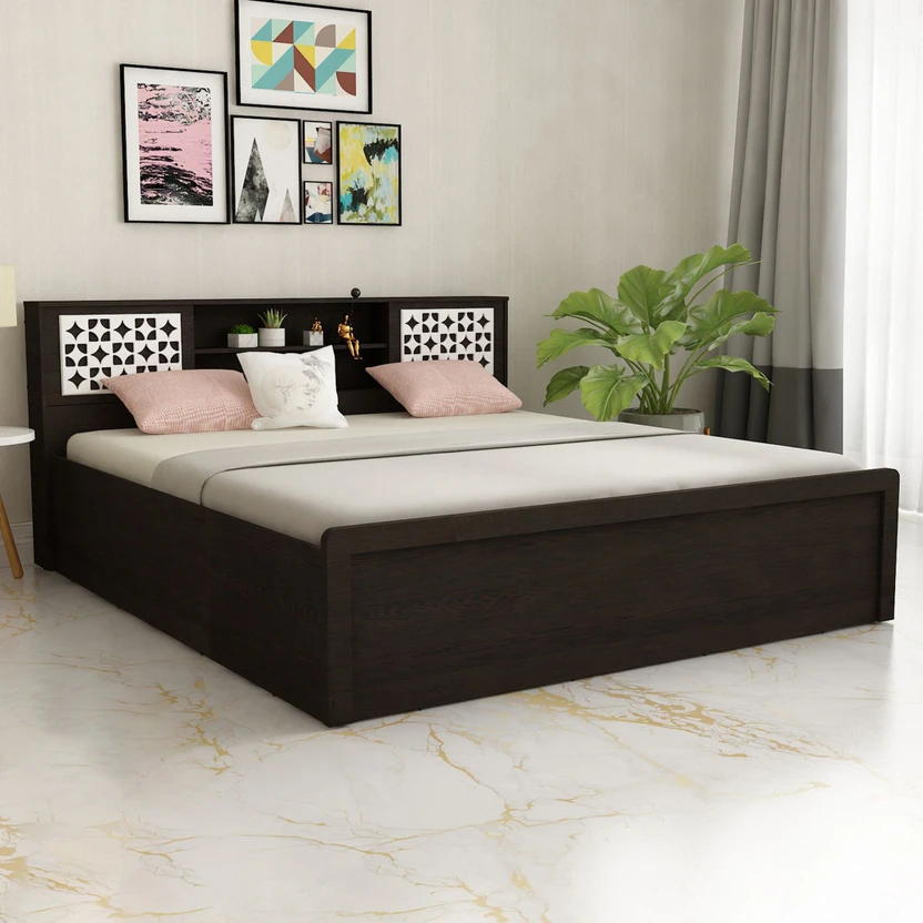 SIVOM Orient Modular Box Bed with Storage Engineered Wood King Bo...more