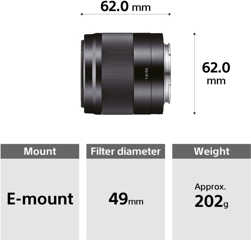 SONY SEL50F18/BC Standard Prime  Lens (Black, 50 mm)