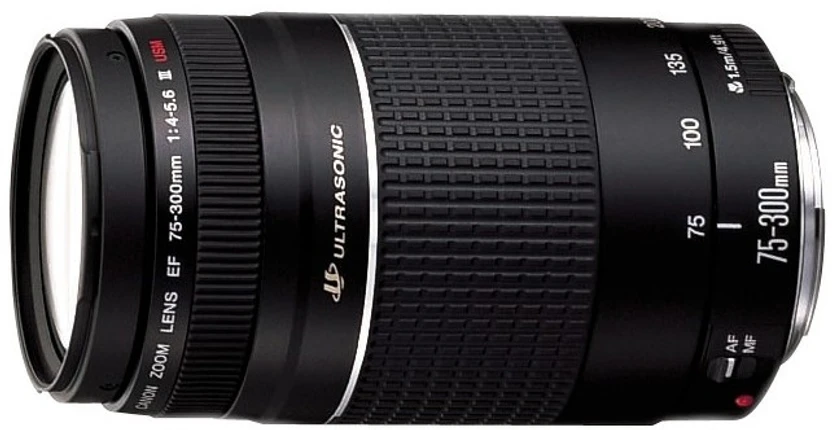 Canon EF 75 - 300 mm f/4-5.6 III USM  Telephoto Zoom  Lens (Black...more