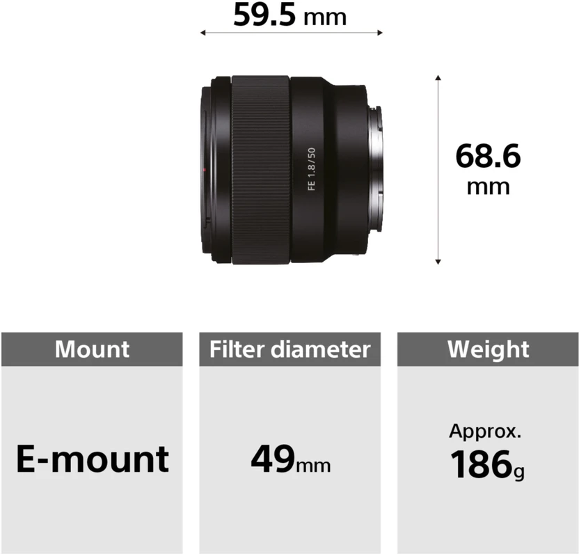 SONY SEL50F18F Standard Prime  Lens (Black, 50 mm)