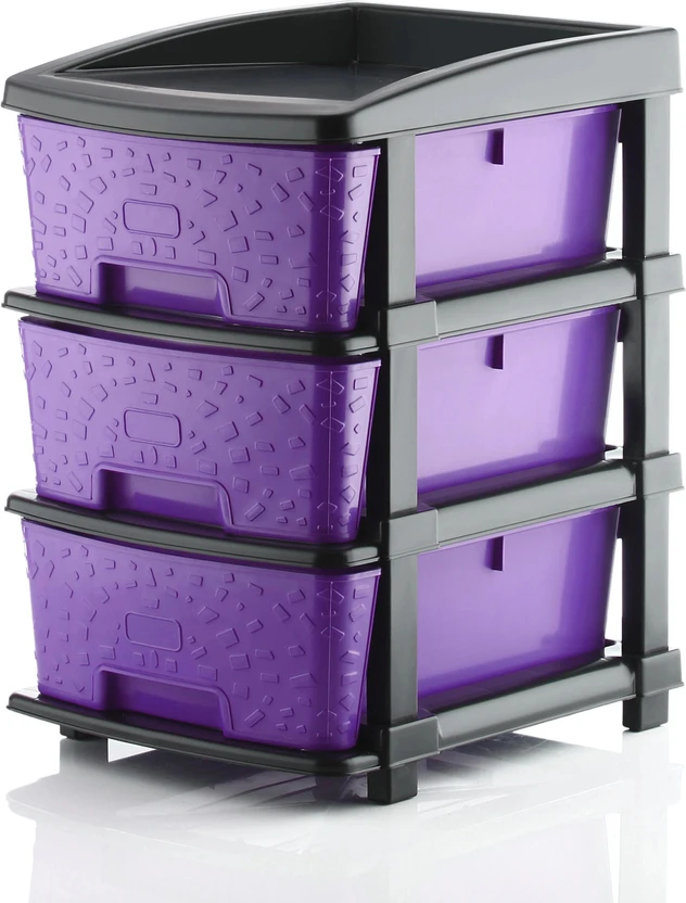 Chest of Drawers PALAK 3 Plastic Modular Transparent Drawer System for Home, Offic...more