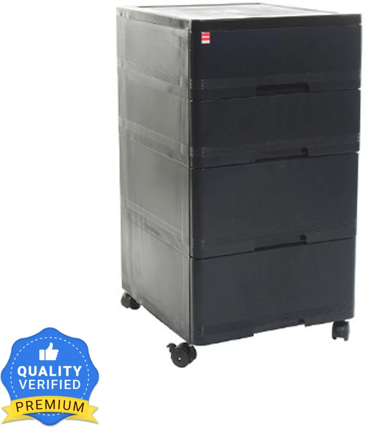 Cello Plastic Free Standing Chest of Drawers (Finish Color - Blac...more