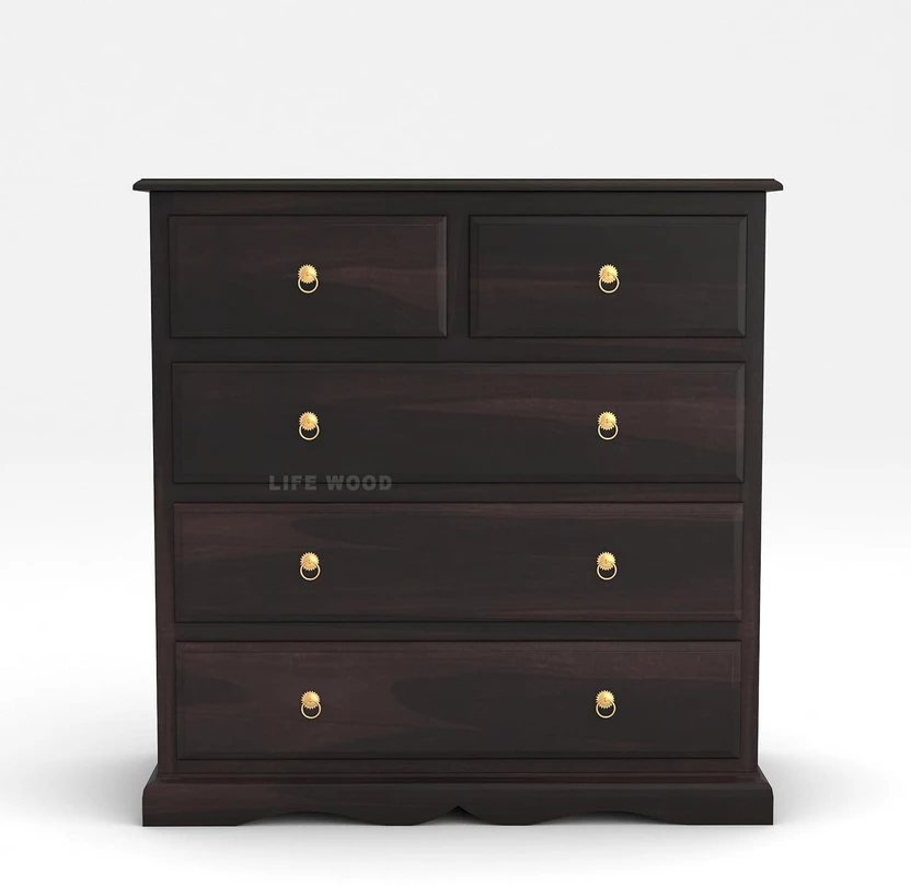 LIFEWOOD Life Wood Sheesham Wooden Chest of 5 Drawer for Living R...more