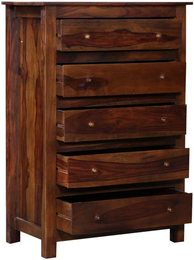 Made Wood Sheesham Wood Solid Wood Free Standing Chest of Drawers...more