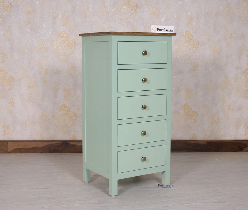 Chest of Drawers Woodefly Solid Mango Wood Tall Chest of Drawer- 5 Drawers Solid W...more