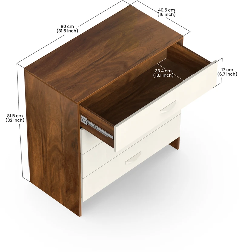 BLUEWUD Colove Chest of Drawer with storage shelve for Living Roo...more