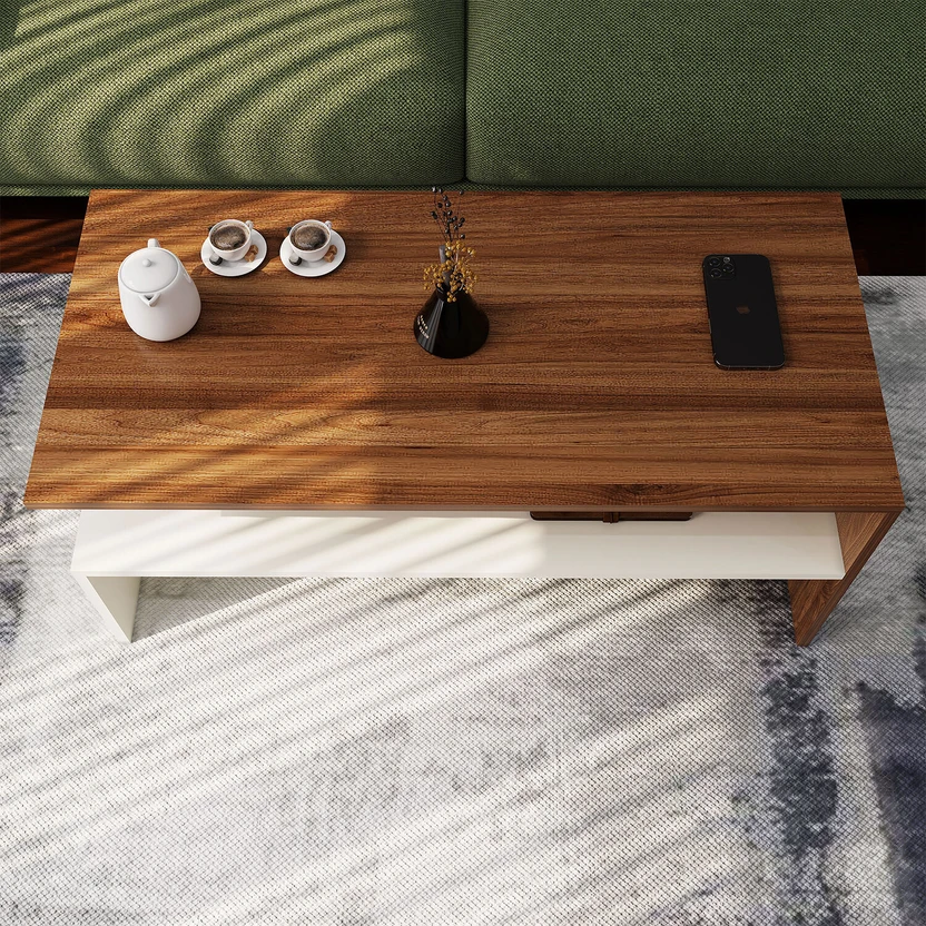 HOMEEASY Stylish Coffee Table with Storage Space-Saving Center Ta...more