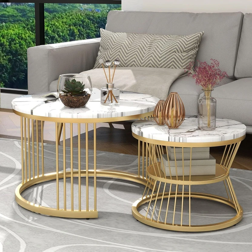 DecorDen Nesting Coffee Table, 2-Tier Center Table for Living Roo...more