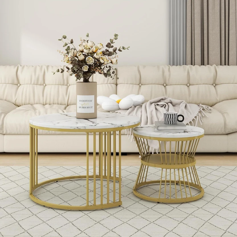 DecorDen Nesting Coffee Table, 2-Tier Center Table for Living Roo...more