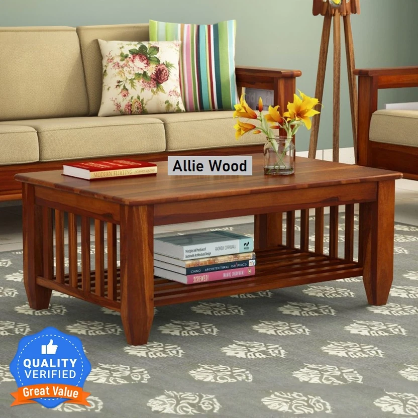 Allie Wood Sheesham ( Rosewood ) Solid Wood Coffee Table (Finish ...more