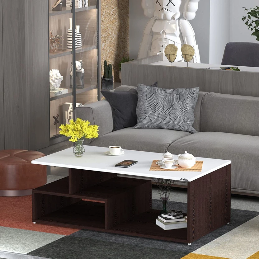Coffee Tables ANIKAA Engineered Wood Coffee Table (Finish Color - Wenge White, ...more