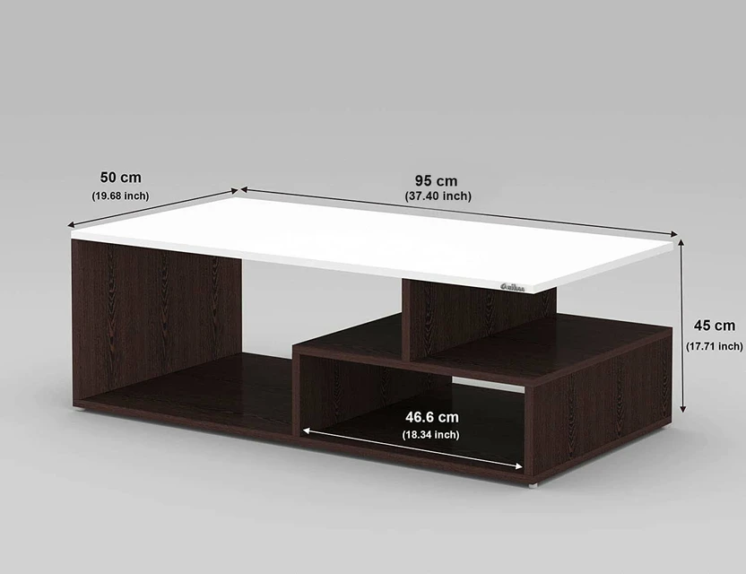 ANIKAA Engineered Wood Coffee Table (Finish Color - Wenge White, ...more