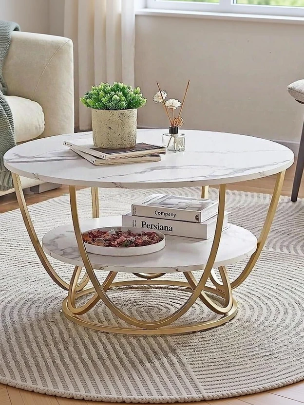 Online Decor Shoppee Aaira crafts Round Modern Marble Design Coff...more