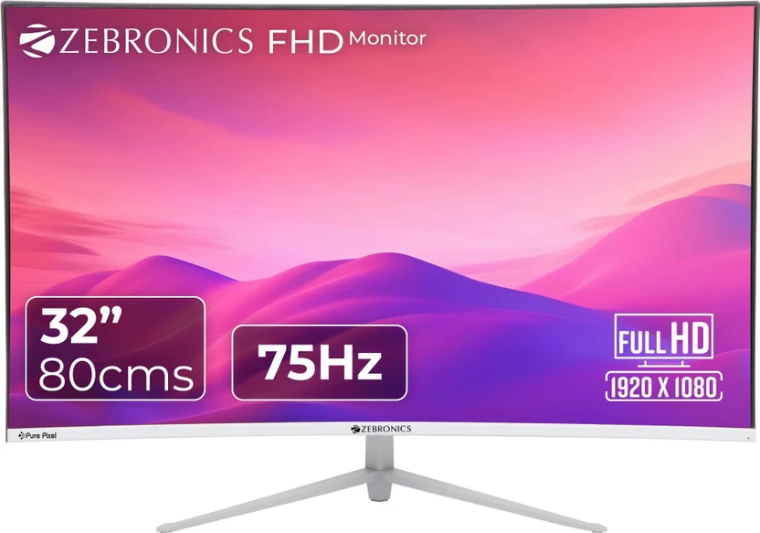 ZEBRONICS 81.28 cm (32 inch) Curved Full HD VA Panel Wall Mountab...more