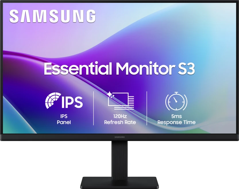 Computer Monitors Samsung Essential S3 Series 60.96 cm (24 inch) Full HD LED Backli...more