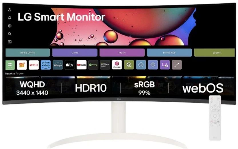 Computer Monitors LG Smart 86.36 cm (34 inch) Curved WQHD VA Panel 34 (86.36 cm) 21...more