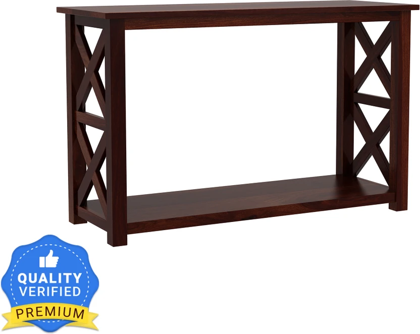PlusOne Bora Solid Wood Console Table (Finish Color - Walnut, Pre...more