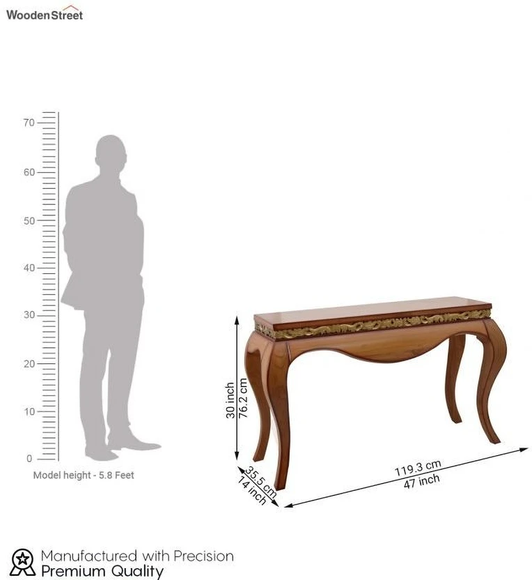 Home wood Console Table In Natural Teak Finish Solid Wood Console...more