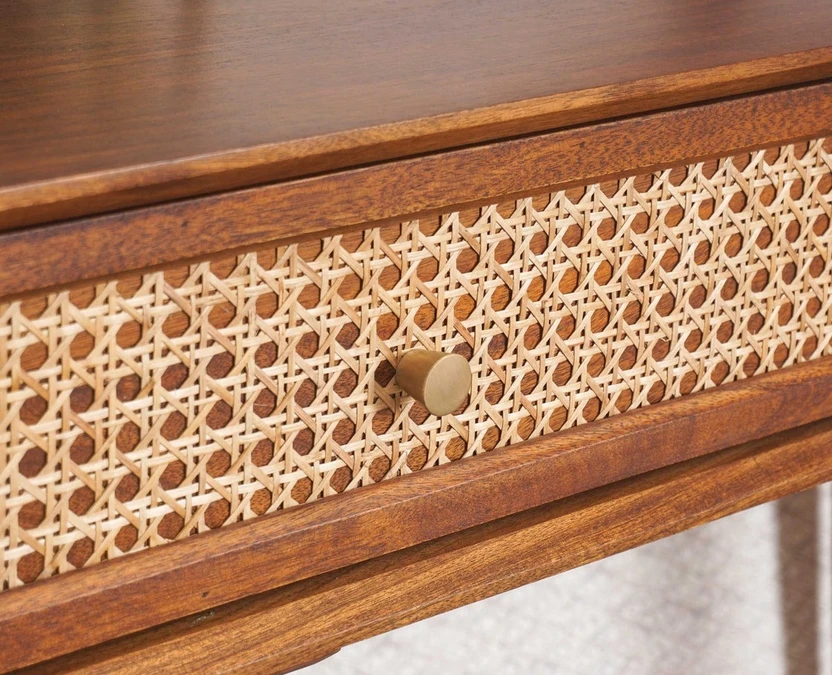 Home wood Console Table - Brown Finish Solid Wood Console Table (...more