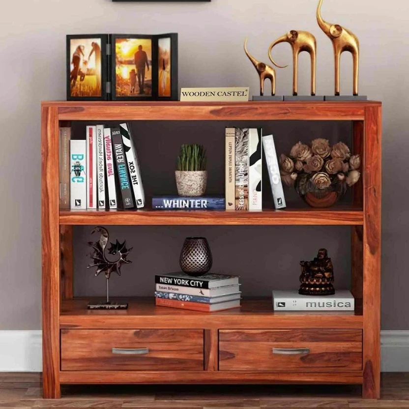Wood Mount Sheesham Wood Console Table With Storage For Bedroom, ...more