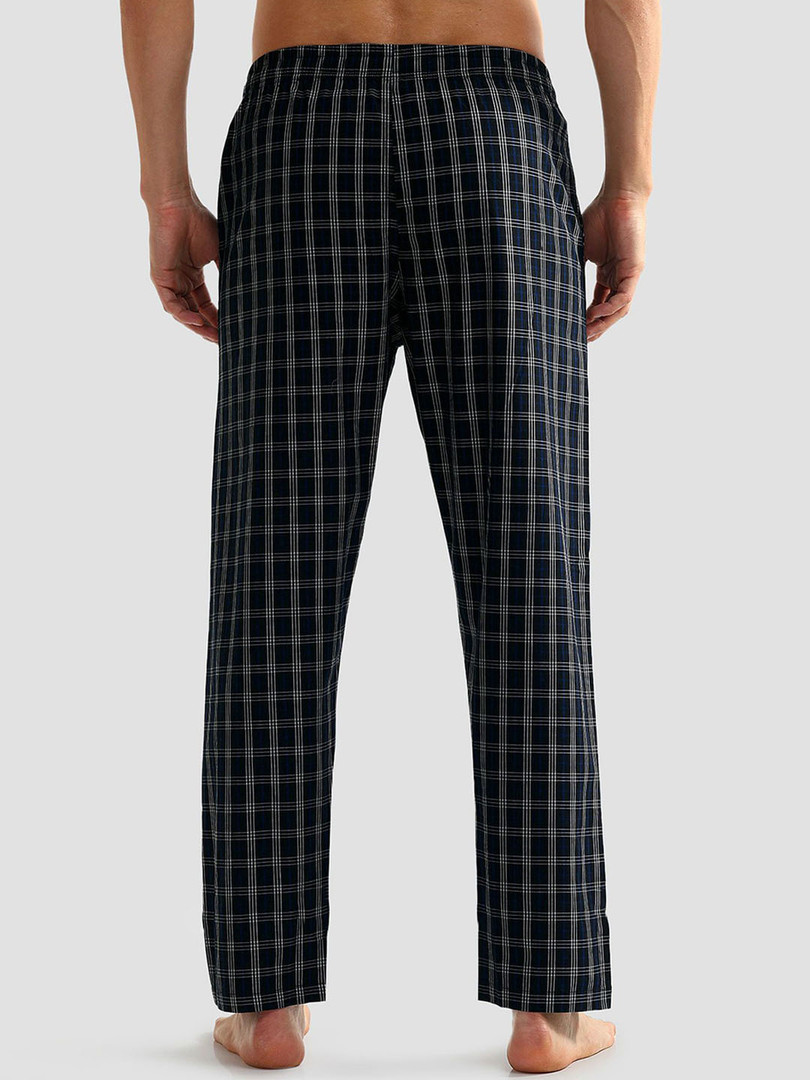 U.S. Polo Assn. Men Checked Mid-Rise Pure Cotton OELP5 Lounge Pants