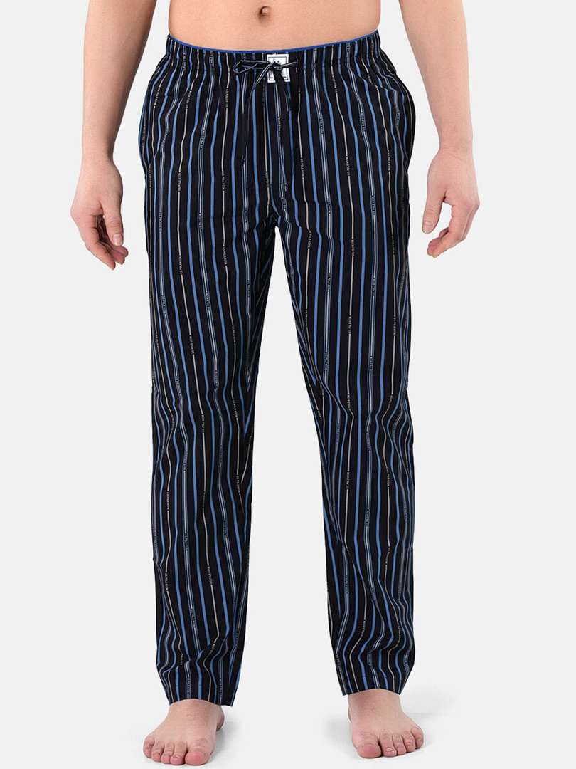 U.S. Polo Assn. Men Striped Pure Cotton Lightweight Relaxed Lounge Pants