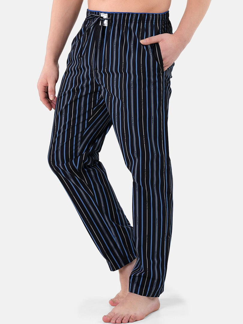 U.S. Polo Assn. Men Striped Pure Cotton Lightweight Relaxed Lounge Pants