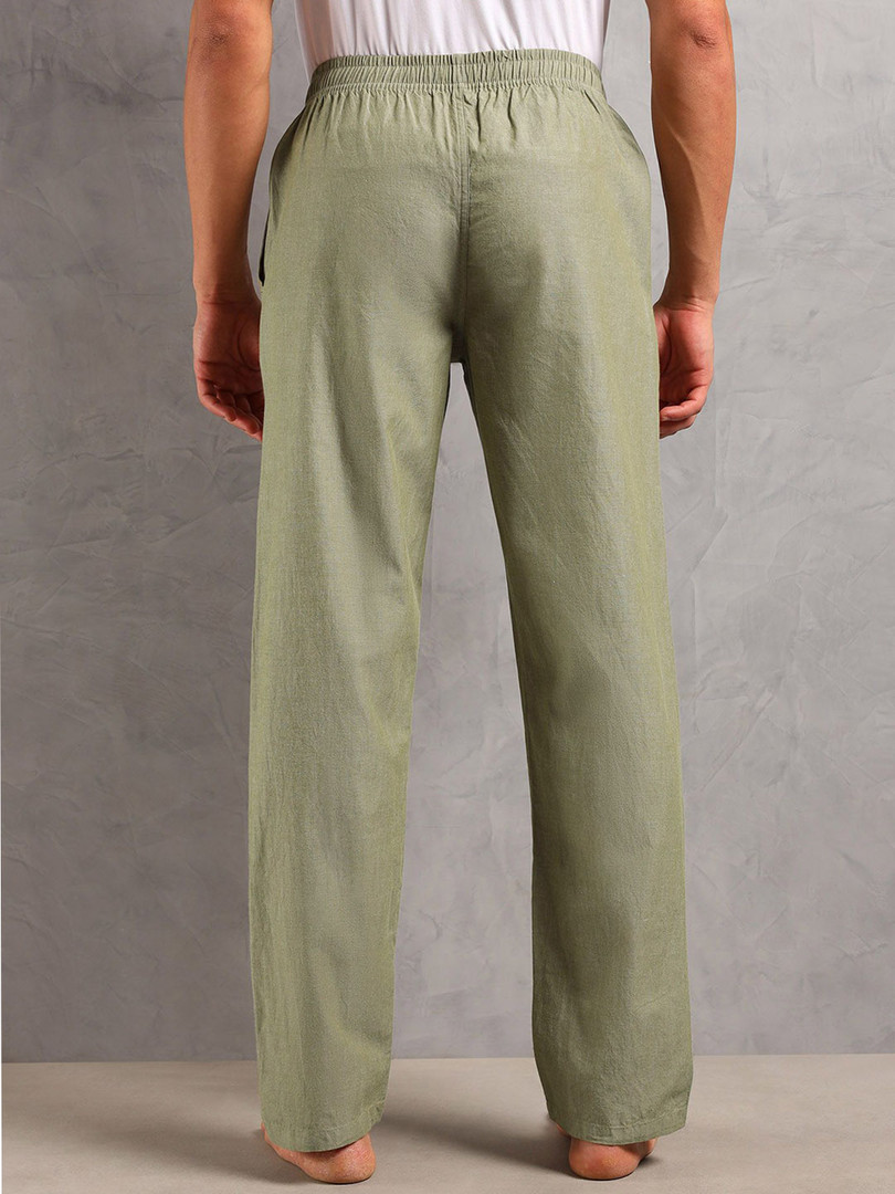 U.S. Polo Assn. Men Heathered Pure Cotton Mid-Rise Lounge Pants