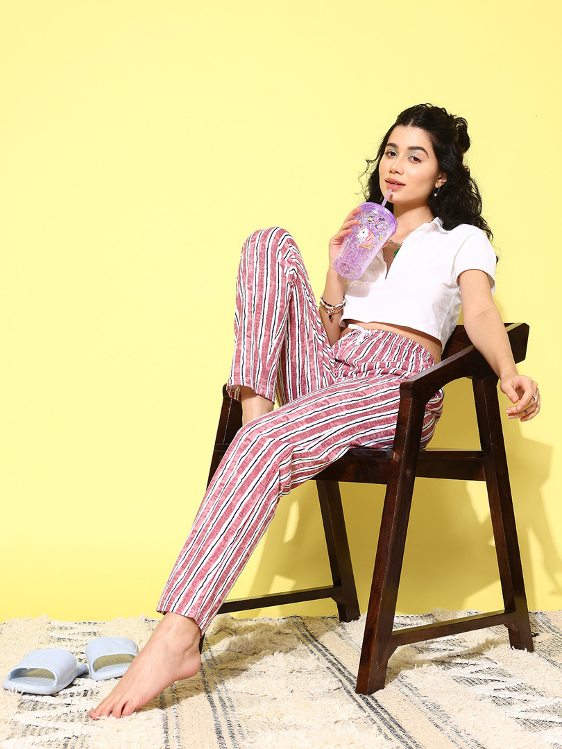ETC Women Striped Cotton Lounge Pants