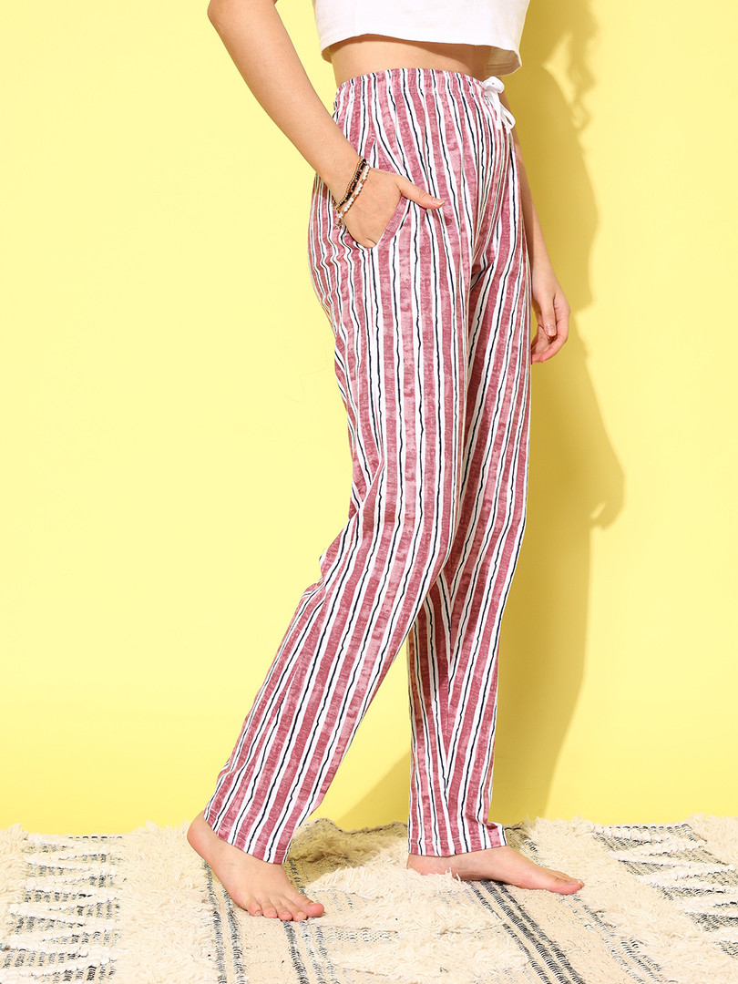 ETC Women Striped Cotton Lounge Pants