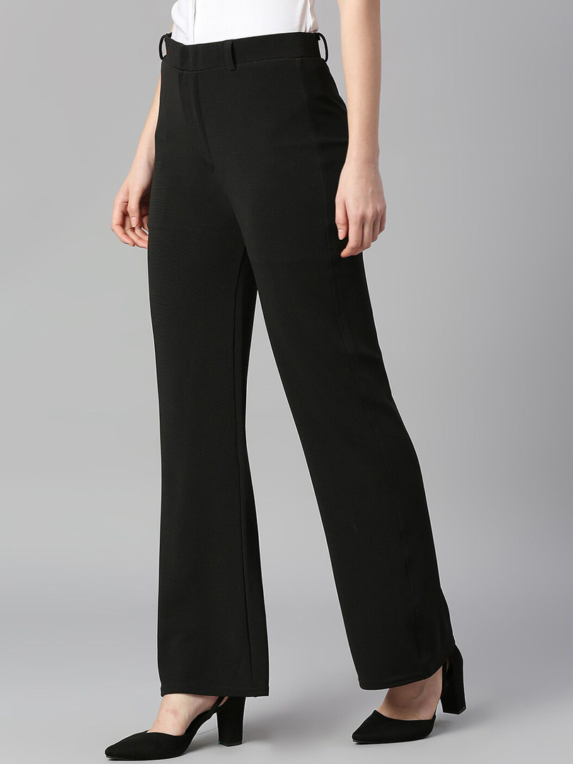 Smarty Pants Women Relaxed Cotton Formal Trousers