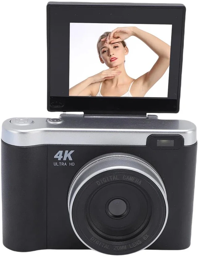 dkian flip screen camera 4K Ultra HD Photography 12MP Rechargeabl...more