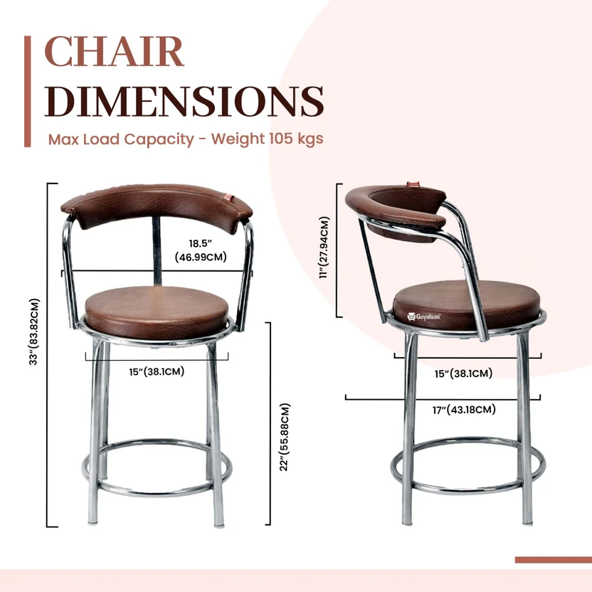 SCHOOL FURNITURE Metal Dining Chair (Set of 4, Finish Color - BRO...more