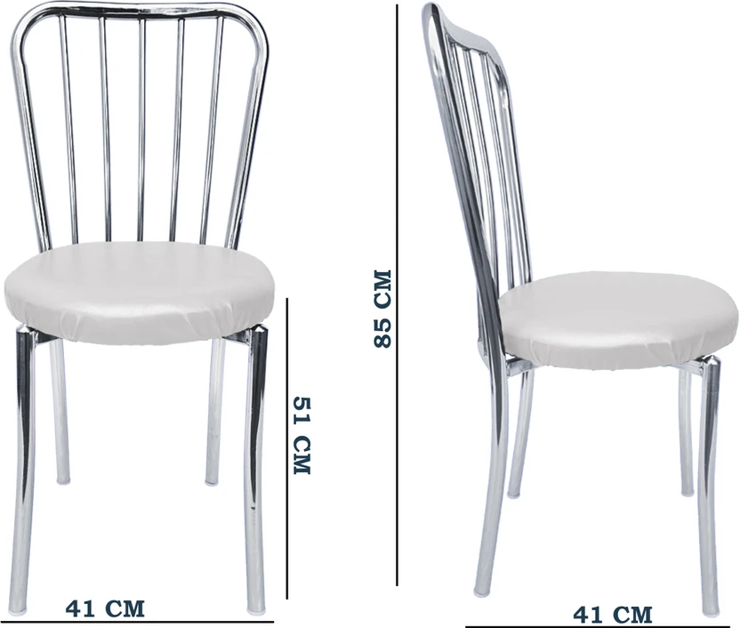 RW REST WELL Decent Chrome Armless Dining Chair for Home,Cafe|Mod...more