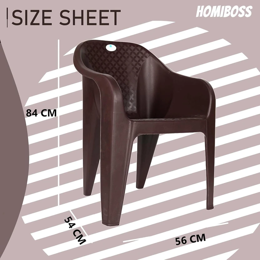 HOMIBOSS Plastic chairs set of 2 for office, home, office, garden...more