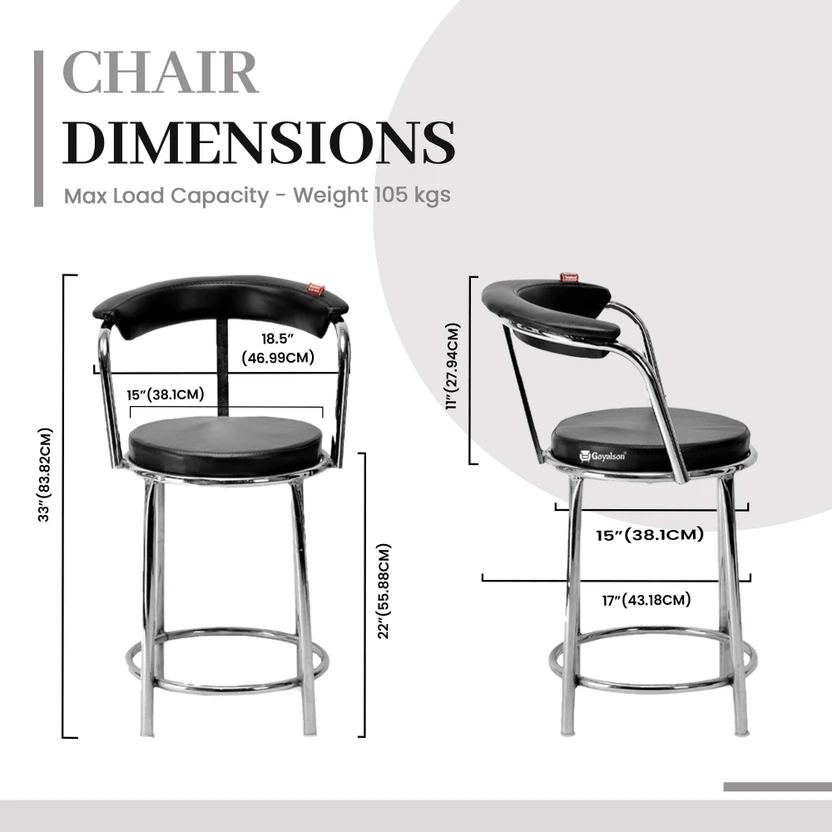 GOYALSON Metal Dining Chair (Set of 4, Finish Color - BLACK)