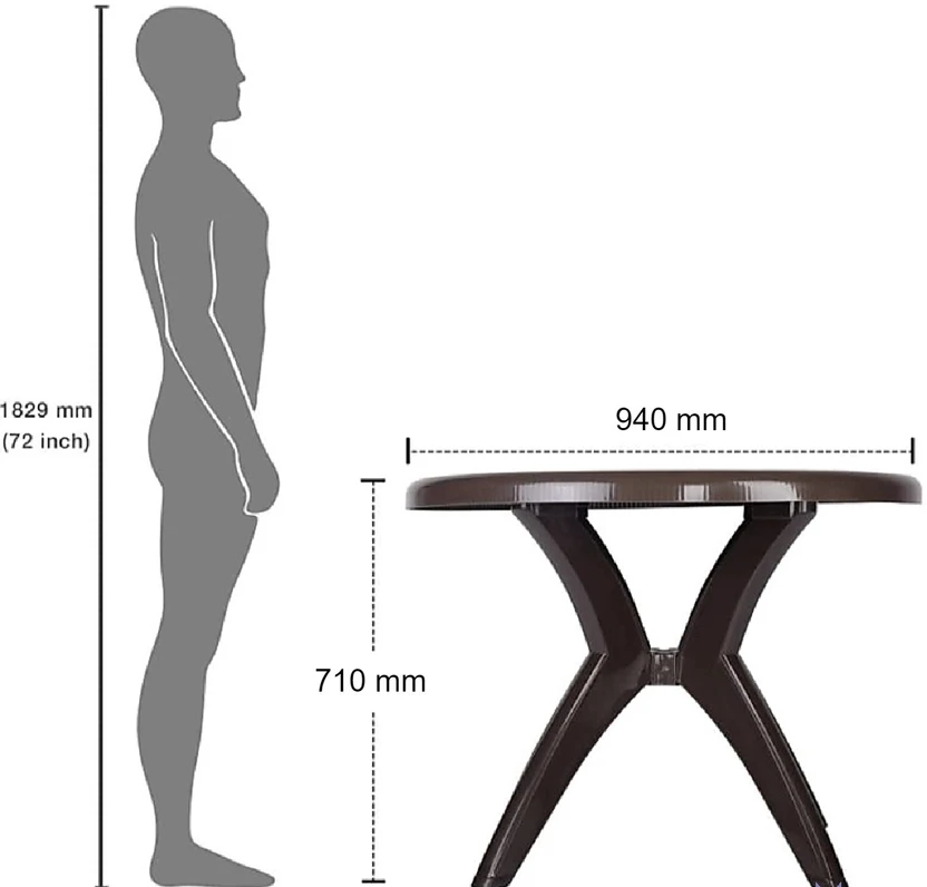 AAMROSE Plastic 4 Seater Dining Table (Finish Color - ROSEWOOD, D...more