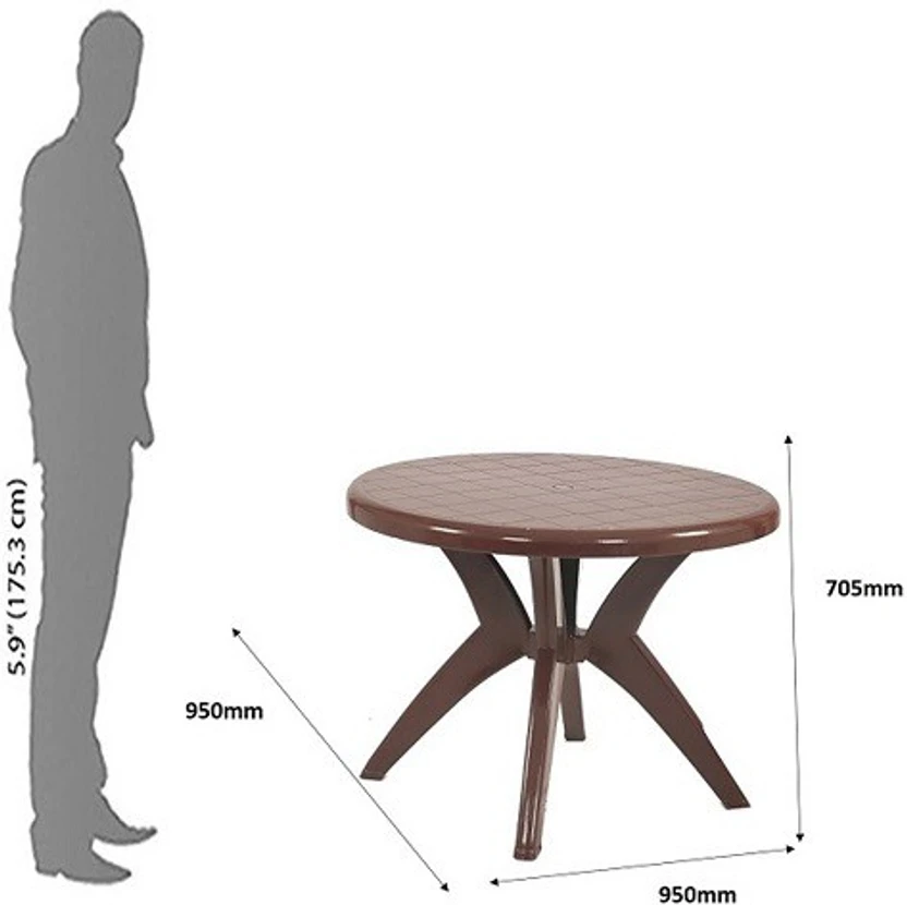 Supreme Marina for Home & Garden Plastic 4 Seater Dining Table (F...more