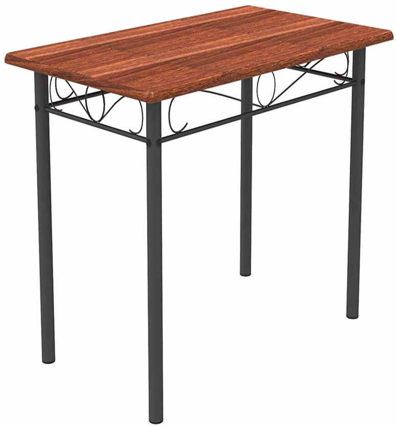 Forzza Hugo Metal 4 Seater Dining Table (Finish Color - Walnut, K...more