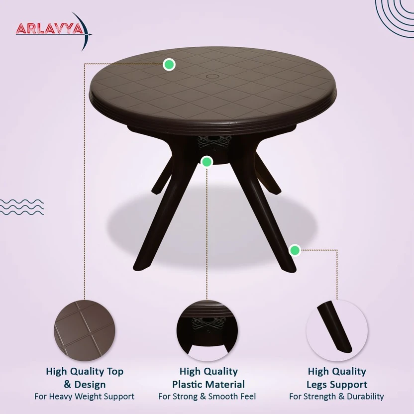 ARLAVYA Magna Model Sturdy Round Table for Home Garden Cafeteria ...more