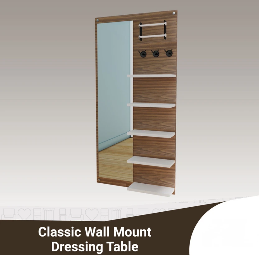 Divine Deep MIRROR TEAK NATURAL Engineered Wood Dressing Table (F...more