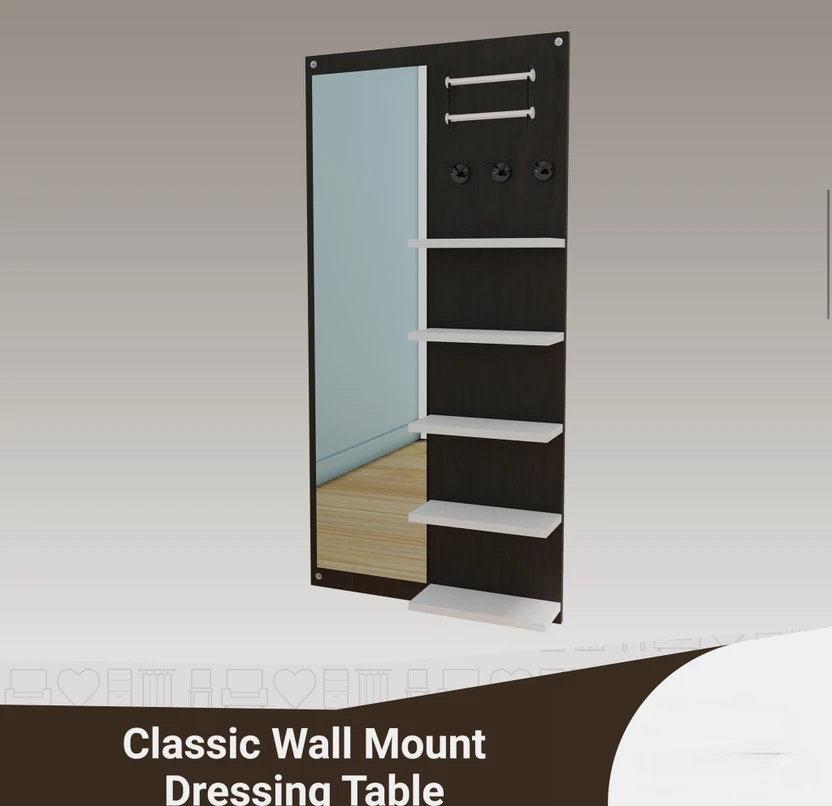 YPG CRAFT LARGE MIRROR WITH SHELF Engineered Wood Dressing Table ...more