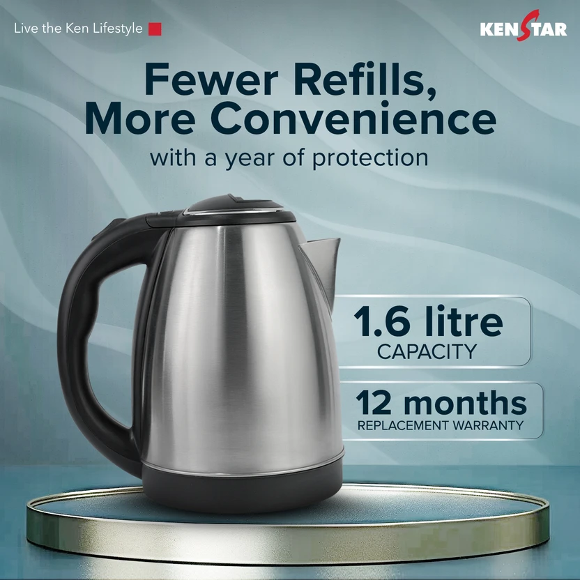 Kenstar Estella 1.6 Electric Kettle (1.6 L, Steel)