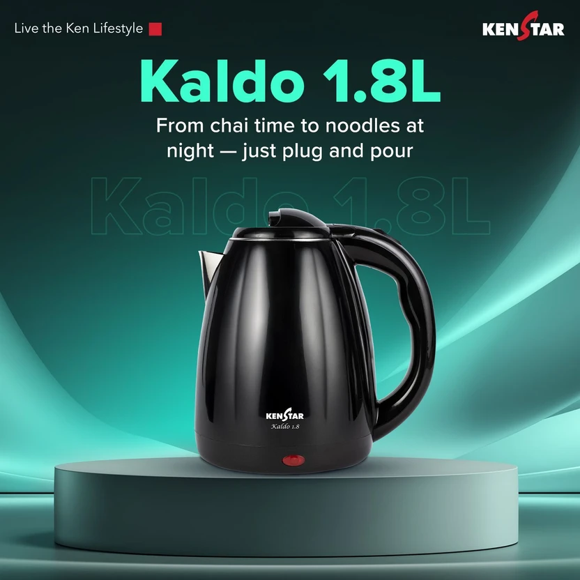 Kenstar Kaldo 1.8 L Cool Touch Electric Kettle (1.8 L, Black)